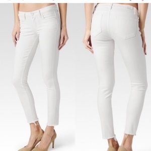 ✨ Paige white Verdugo crop raw hem jeans EUC *worn once*